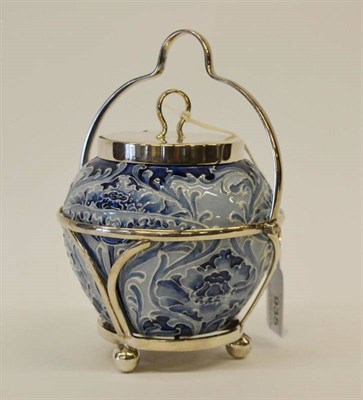 Lot 935 - A William Moorcroft Macintyre Florian Ware Poppy Pattern Preserve Pot, circa 1900, in shades of...