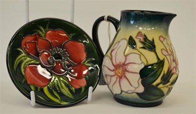 Lot 950 - A Modern Moorcroft Hibiscus Moon Pattern Jug, designed by Sian Leeper, impressed and painted marks