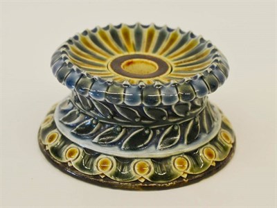 Lot 964 - A Doulton Lambeth Stoneware Inkwell, by Frank A Butler, with carved decoration, impressed and...