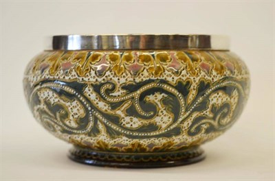 Lot 966 - A Doulton Lambeth Stoneware Bowl, by Eliza Simmance, incised and applied decoration, in tones...