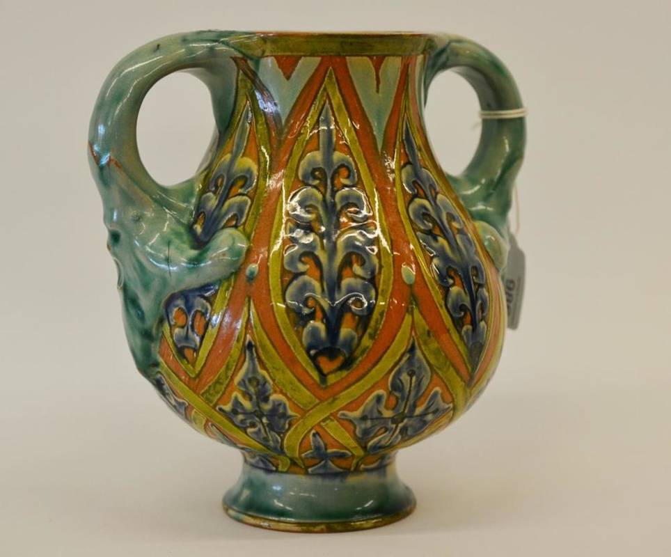 Lot 986 - A Della Robbia Pottery Twin-handled Vase, By