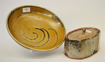 Lot 997 - Micki Schloessingk (b.1949): A Stoneware Footed Bowl, wood-fired salt-glazed, swirl decoration...