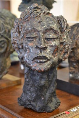 Lot 1016 - Hugh Oloff de Wet (1912-1975):  "Rudolph Nureyev " A Patinated Red Plaster Bust,...