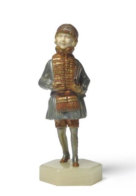 Lot 1023 - Demetre H Chiparus (Romanian, 1888-1950): A Cold Painted Bronze and Ivory Figure, modelled as a...