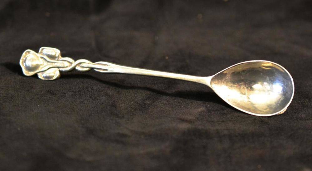 Lot 1029 - An Arts & Crafts Silver Jam Spoon, by Omar Ramsden & Alwyn Carr, London 1912, with almond...