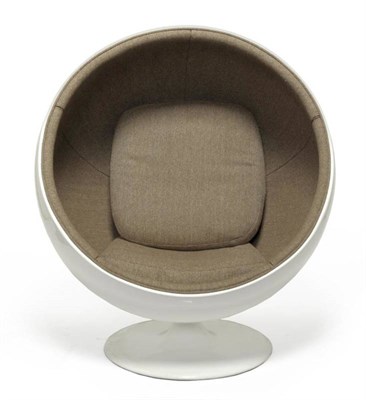 Lot 1117 - Eero Aarnio: A  "Ball " (or Globe) Chair, white moulded polyester shell with padded weave...