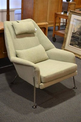 Lot 1128 - A Heron Lounge Chair, designed by Ernest Race for Race Furniture Limited, upholstered in green...