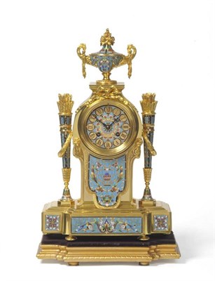 Lot 1141 - A Good Ormolu and Champleve Enamel Striking Mantel Clock, retailed by Boxell, Brighton, circa 1880