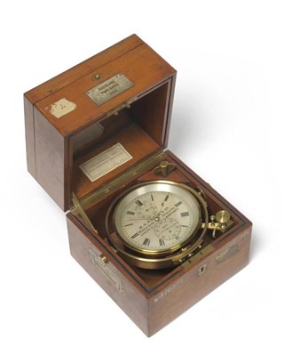 Lot 1159 - A Mahogany Two Day Marine Chronometer, signed H G Blair & Co, Makers to the Admiralty, Cardiff...