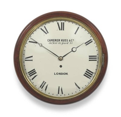 Lot 1176 - A Mahogany Wall Timepiece, Camerer Kuss & Co, 56 New Oxford St, London, circa 1880, circular...