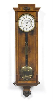 Lot 1181 - A Vienna Grande Sonnerie Wall Clock, Reingruber in Wien, circa 1850, nicely figured burr walnut...