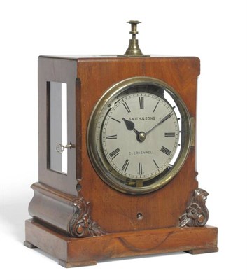 Lot 1189 - A Mahogany Night Watchman's Clock, signed Smith & Sons, Clerkenwell, 19th century, rectangular...