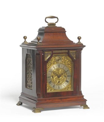 Lot 1195 - A Mahogany Chiming Table Clock, signed Webster, established 1711, Queen Victoria St, London,...