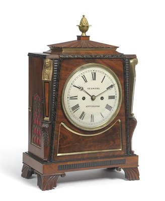 Lot 1196 - A Regency Mahogany Striking Table Clock, in Egyptian Revival Taste, Yeomans, Nottingham, with...