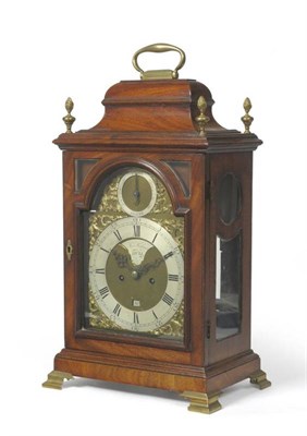 Lot 1199 - A George III Walnut Striking Table Clock, signed Thos Husband, Hull, circa 1780, inverted bell...