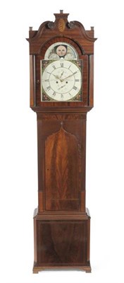 Lot 1202 - A Mahogany Eight Day Longcase Clock, Jno Oakes, Oldham, circa 1810, swan neck pediment, arched...