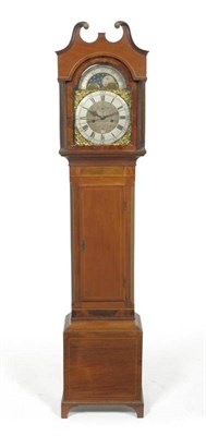 Lot 1208 - A Mahogany Eight Day Longcase Clock, signed Samuel Collings, Downing, swan neck pediment, trunk...