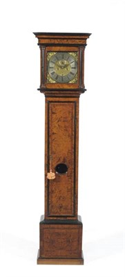 Lot 1221 - A Mulberry Eight Day Longcase Clock, unsigned, mulberry veneered case with flat top pediment,...