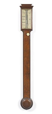 Lot 1225 - A Mahogany Stick Barometer, signed C W Dixey, 3 New Bond St, London, circa 1840, with concealed...