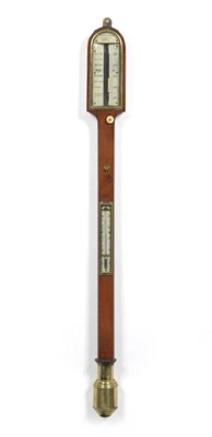 Lot 1229 - A Mahogany Ship's Stick Barometer, signed John Good, 19 High St Hull, circa 1850,  arched top,...