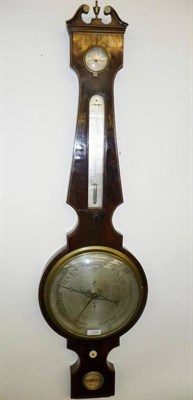 Lot 1234 - A Mahogany 10-inch Wheel Barometer, signed A Maspoli, Hull, circa 1830, swan neck pediment,...