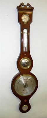 Lot 1235 - A Mahogany Wheel Barometer, signed J.Greenbank, Sedburgh, circa 1850, swan neck pediment,...