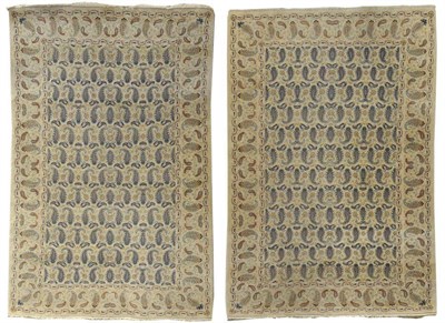 Lot 1249 - Pair of Kashan Rugs Central Persia Each with an ivory field of boteh enclosed by similar...