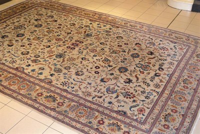 Lot 1252 - Good Kashan Carpet Central Persia The ivory field of delicate vines and flowering plants...