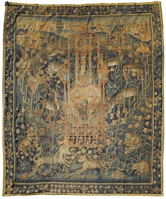 Lot 1268 - A Fine 16th Century Flemish Tapestry Woven in silks and wools depicting deer grazing around a...