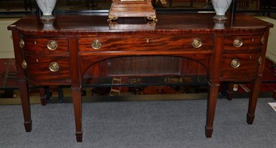 Lot 1326 - A George IV Mahogany and Ebony Strung  Breakfront Sideboard, 2nd quarter 19th century, the long...