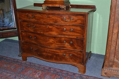 Lot 1328 - A George III Mahogany Serpentine Front Chest of Drawers, late 18th century, the moulded,...