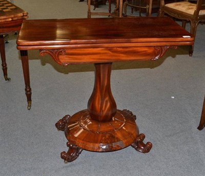 Lot 1329 - A William IV Mahogany Foldover Card Table, circa 1835, of rectangular form, above a plain...