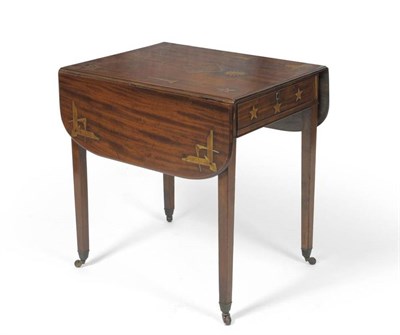 Lot 1335 - Masonic Interest: A George III Mahogany Pembroke Table, late 18th century, later inlaid with...