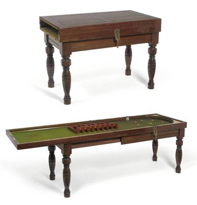 Lot 1337 - A Late Victorian Mahogany Bagatelle Table, by Orme & Sons, Manchester, late 19th century, the...