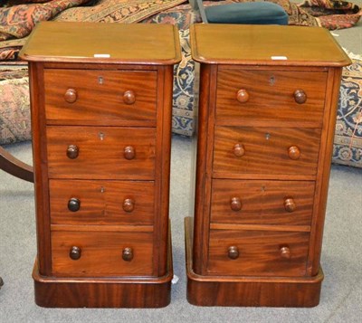 Lot 1369 - A Pair of Victorian Mahogany Straight Front Chests of Drawers, each with moulded top above four...