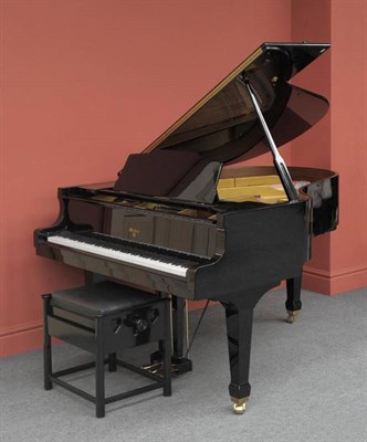 Lot 1420 - A Weber 5'8 " Ebonised Grand Piano, of recent date, the highly polished case, raised on square...