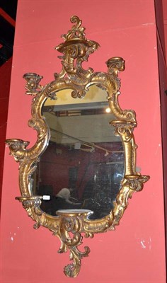 Lot 1447 - A Carved Wood Gilt and Gesso Wall Mirror, 19th century, in rococo revival style, the...