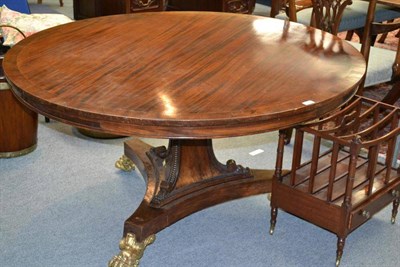 Lot 1468 - A Regency Mahogany Circular Dining Table, 2nd quarter 19th century, the crossbanded top above a...