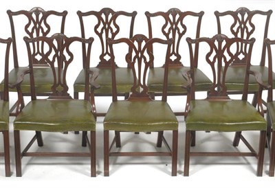 Lot 1470 - Arthur Brett of Norwich: A Set of Fourteen Reproduction Chippendale Style Dining Chairs, circa...