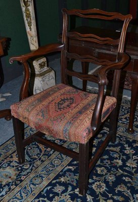 Lot 1480 - A Set of Eight George III Mahogany Ladderback Dining Chairs, late 18th century, recovered in modern