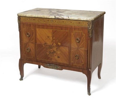 Lot 1491 - A Louis XV Transitional Style Tulipwood, Walnut and Marquetry Two-Drawer Commode, early 20th...