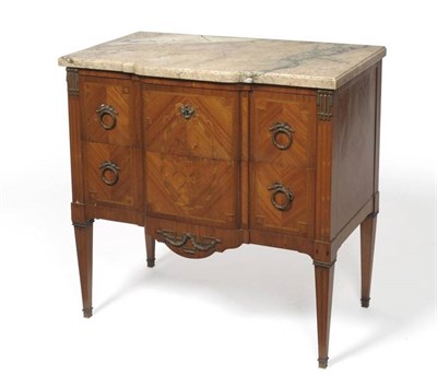 Lot 1492 - A Louis XV Transitional Style Walnut, Tulipwood and Marquetry Two-Drawer Breakfront Commode,...