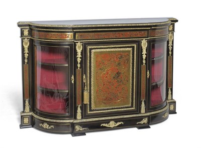 Lot 1496 - A Louis XV Style Ebonised Red Tortoiseshell and Brass Inlaid Credenza, circa 1860, of...