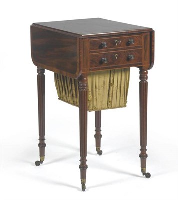 Lot 1504 - A Mahogany and Rosewood Crossbanded Writing/Work Table, in the manner of Gillows, circa 1830,...