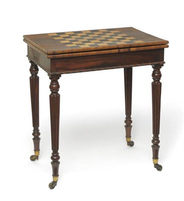 Lot 1512 - A Goncalo Alves Chess Top Games Table, in the manner of Gillows, circa 1825, with pivoting...