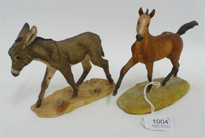 Lot 1004 - Border Fine Arts 'Thoroughbred Foal' style one, model No. 070 by Anne Wall, bay, 15cm highland...