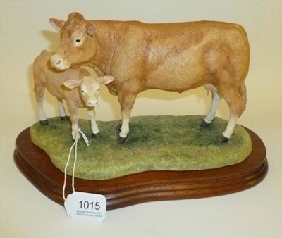 Lot 1015 - Border Fine Arts, Blonde D'Aquitaine Cow and Calf, no. 233, limited edition of 1250, by Kirsty...