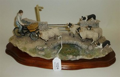 Lot 1024 - Border Fine Arts 'No Way Through' Butcher's delivery boy and sheep, model No. BO500 by Ray...