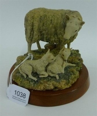 Lot 1038 - Border Fine Arts 'Cheviot Ewe and Lambs' by Mairi Laing Hunt, model unknown, limited edition...