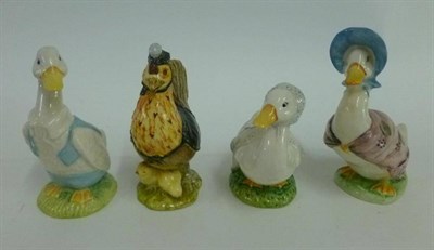 Lot 1069 - Four Beswick Beatrix Potter Birds: 'Jemima Puddleduck' BP3a; 'Sally Henny Penny' BP3b;...
